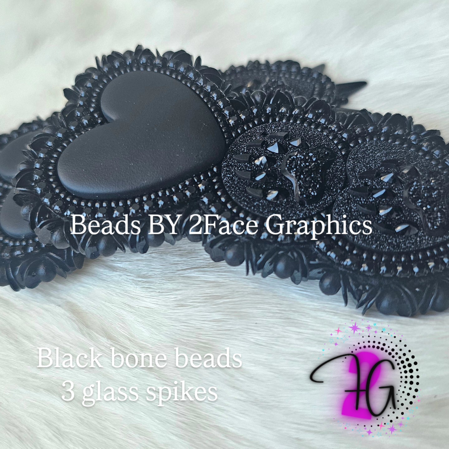 Bear claw bone beaded earrings 2Face Graphics