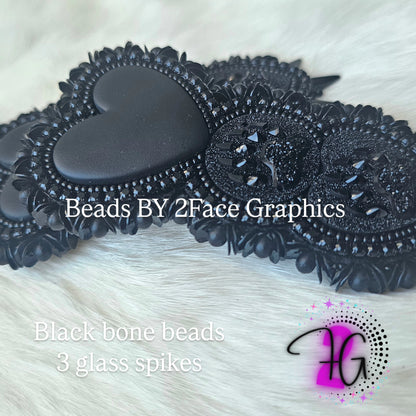 Bear claw bone beaded earrings 2Face Graphics