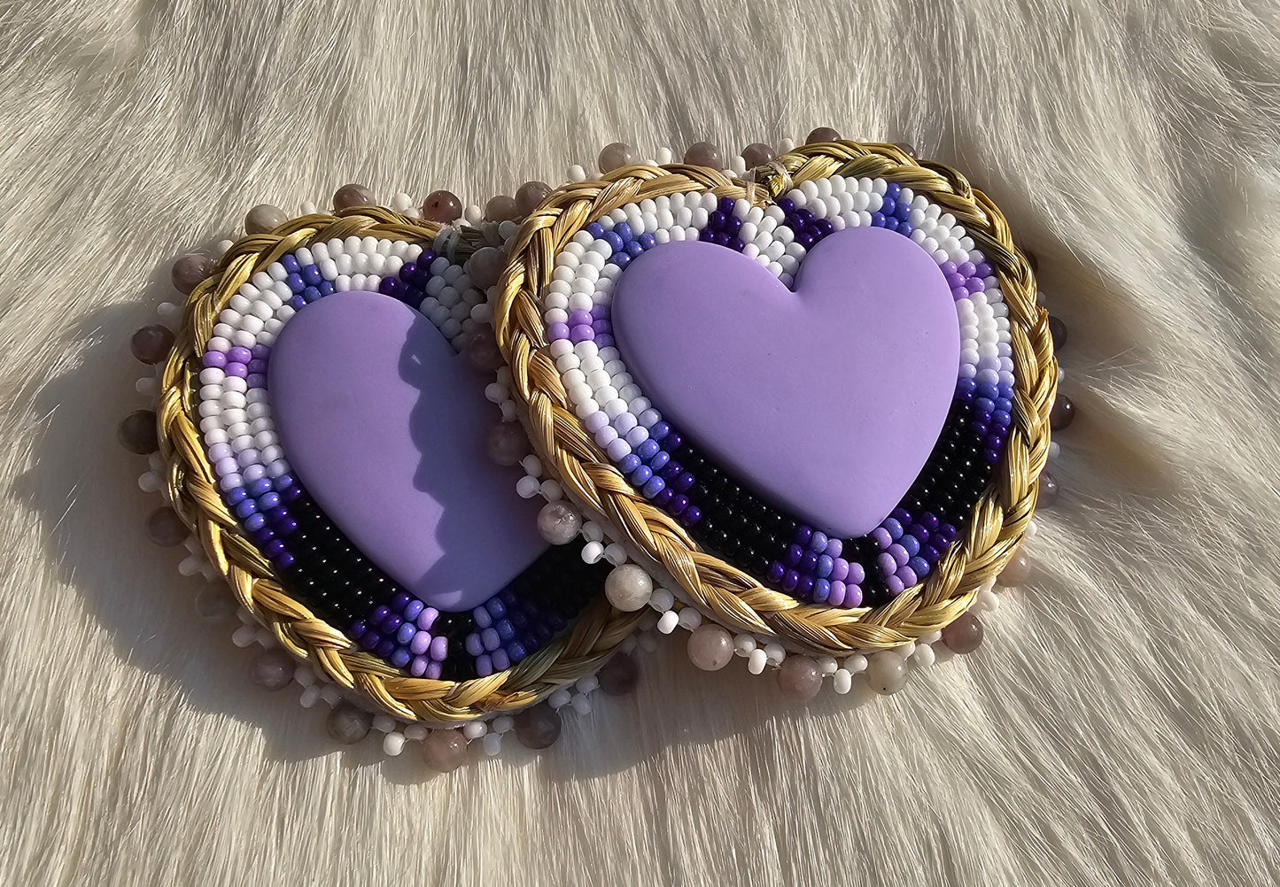 Purple beaded purple stone