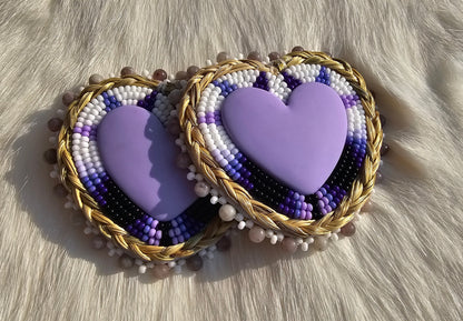 Purple beaded purple stone