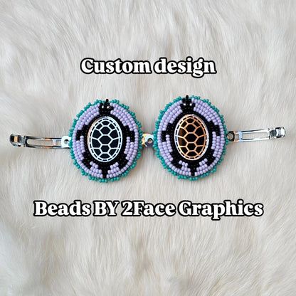 Turtle shell with purple/black hair clip