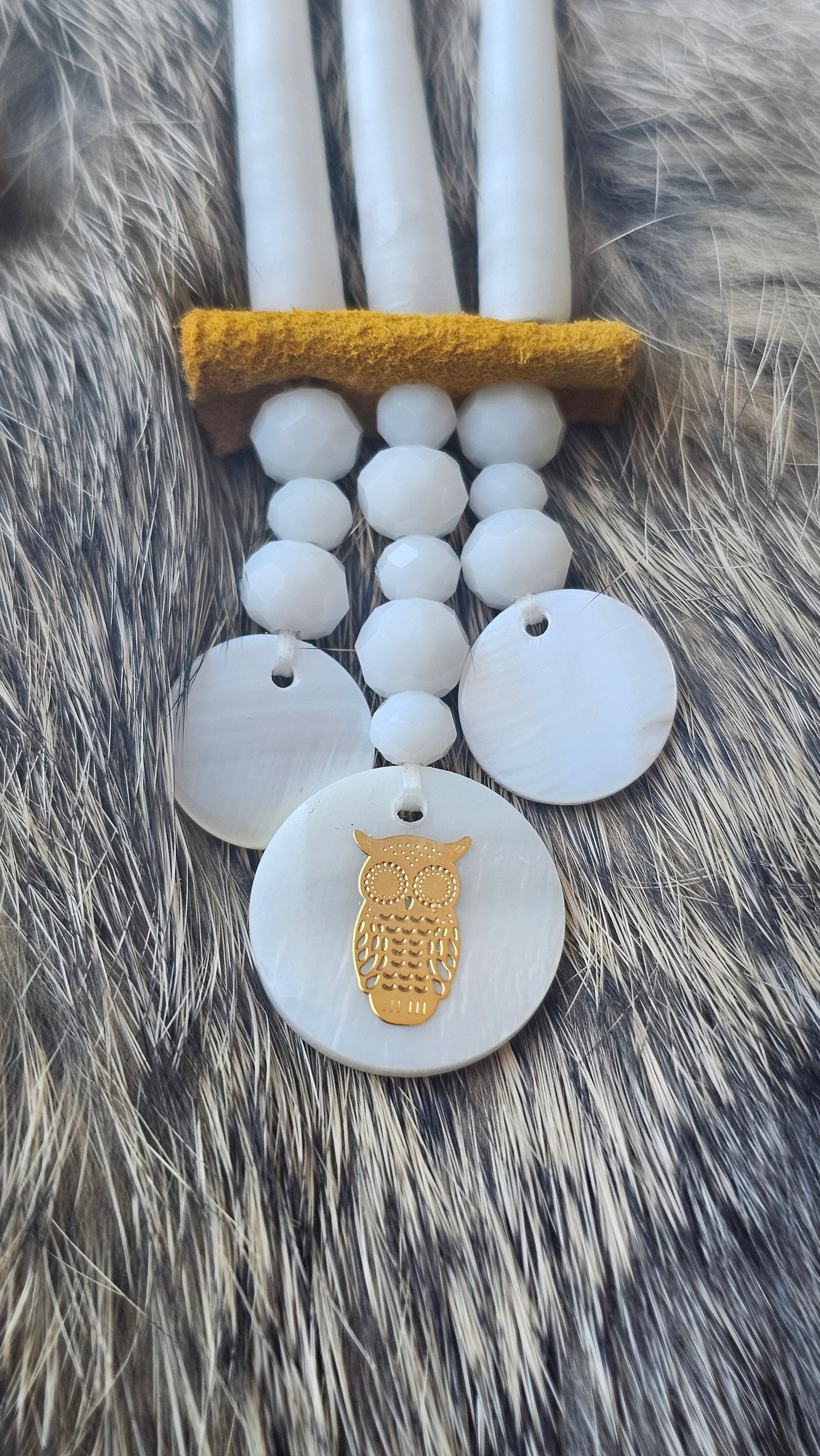 Owl dentalium earrings 2Face Graphics