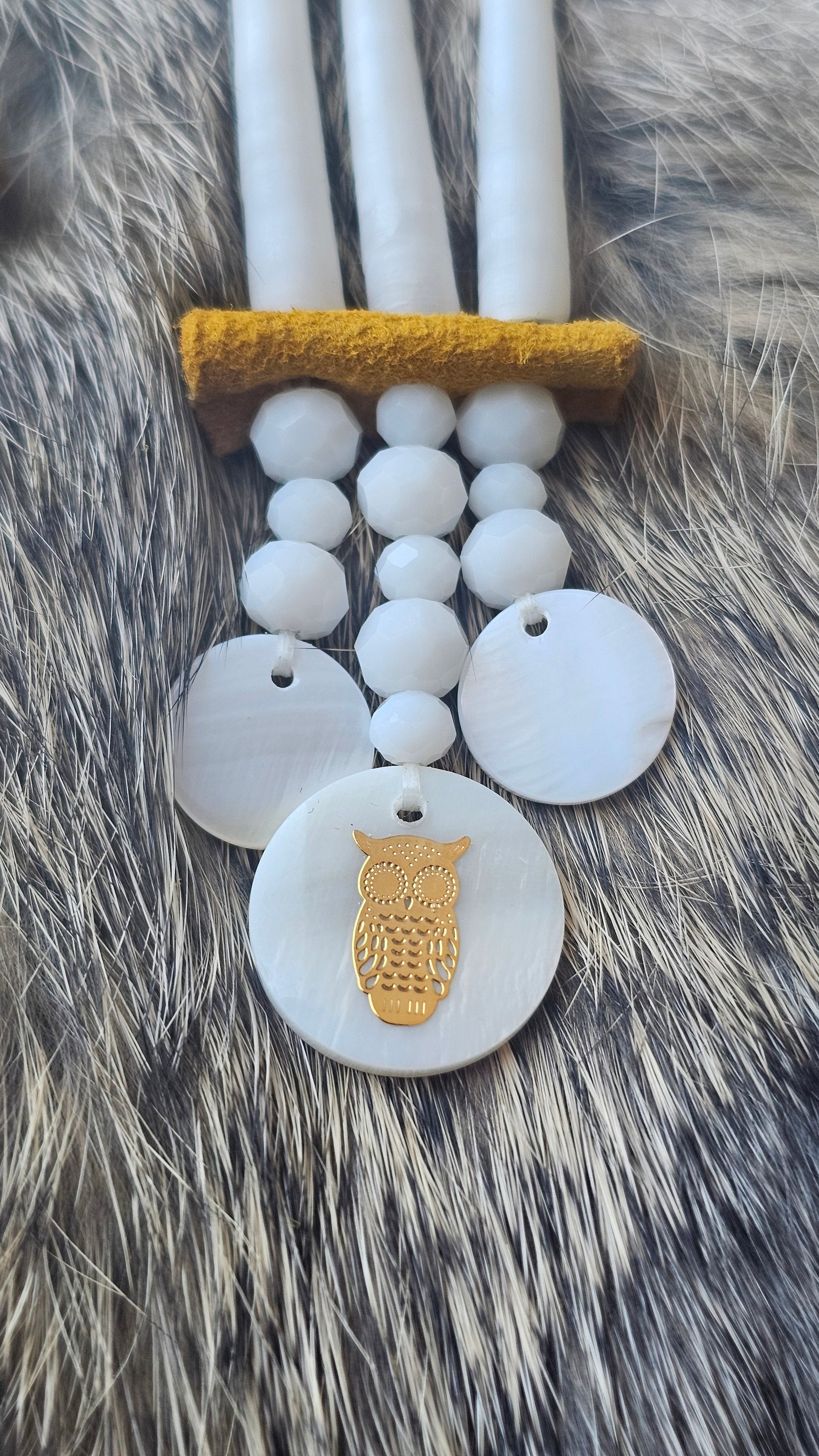 Owl dentalium earrings 2Face Graphics