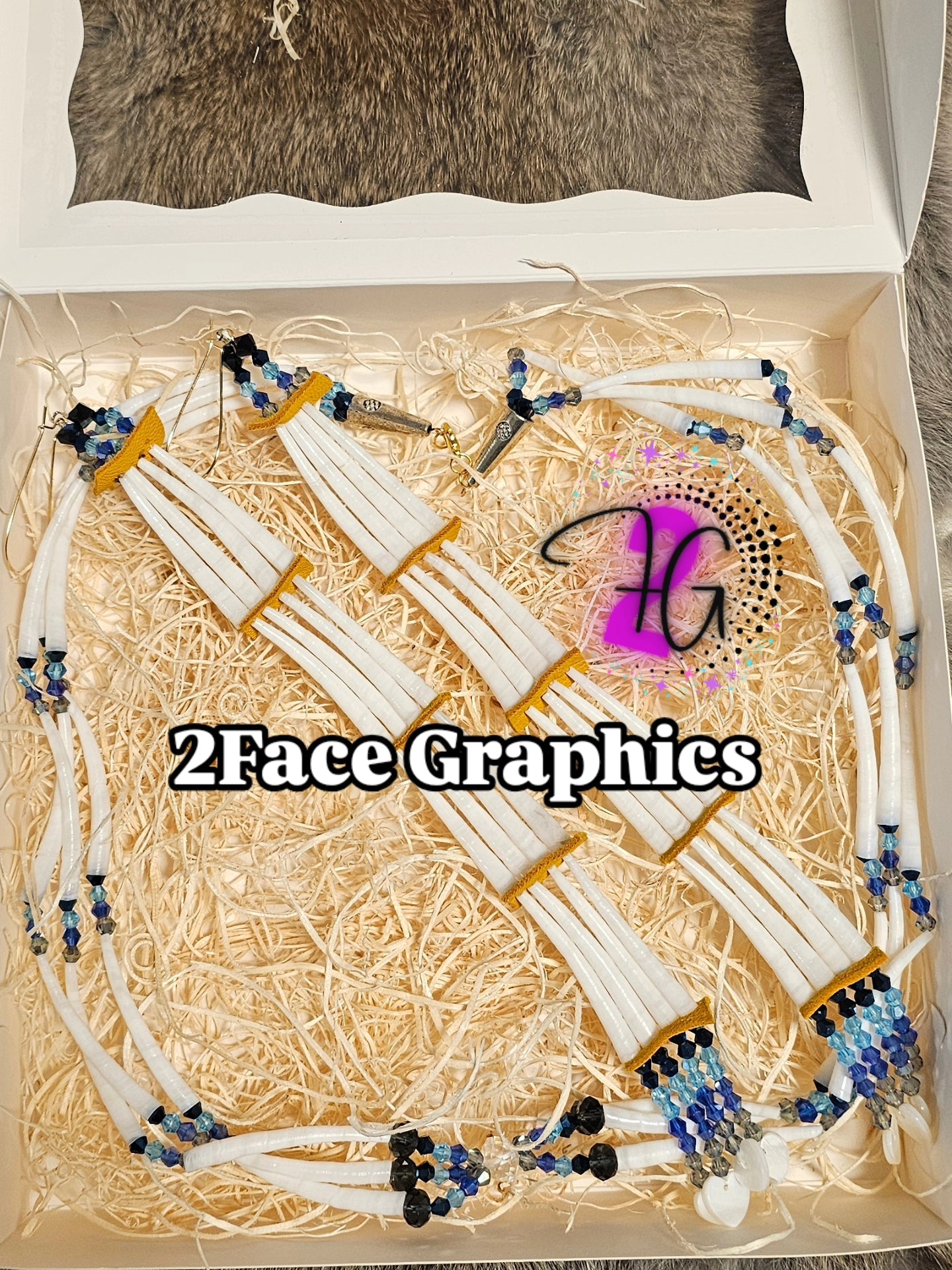 Dentalium earring combo set 2Face Graphics