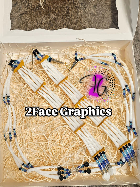 Dentalium earring combo set 2Face Graphics