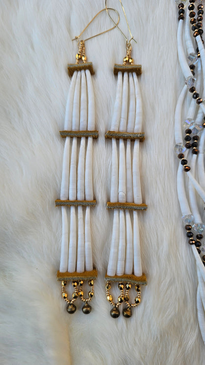 Dentalium necklace earring set 2Face Graphics