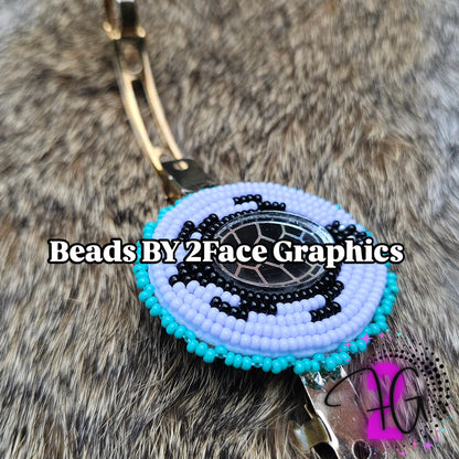 Male Turtle shell with purple/black hair clip