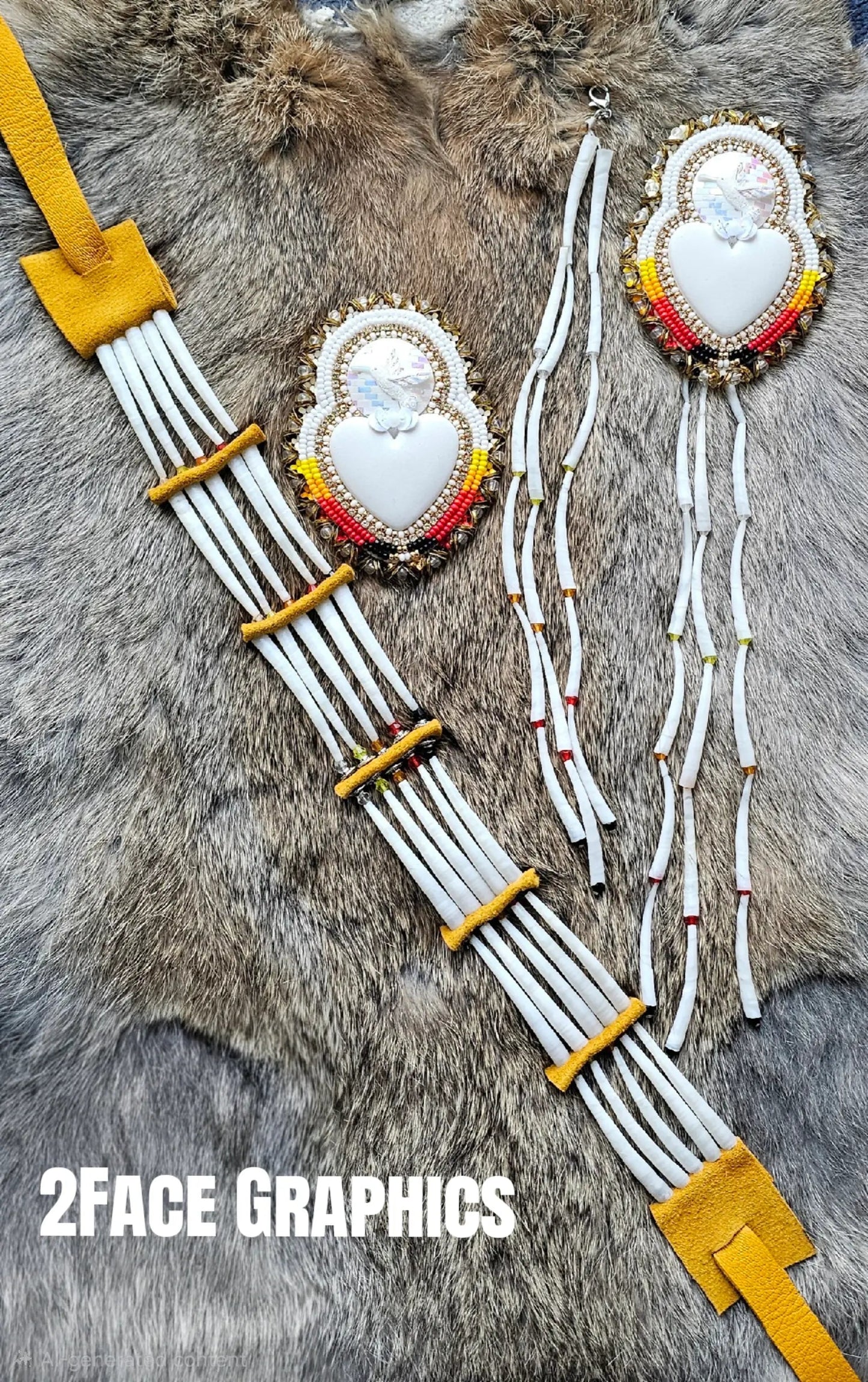 Multi way dentalium earring set 2Face Graphics