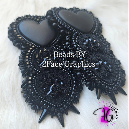 Bear claw bone beaded earrings 2Face Graphics