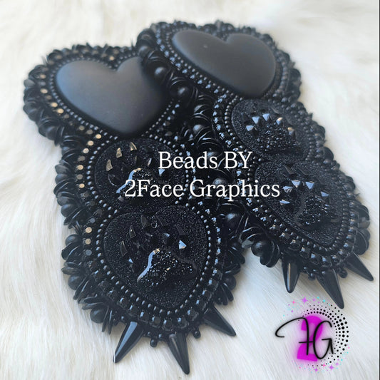 Bear claw bone beaded earrings
