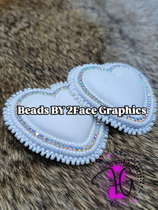 White beaded heart