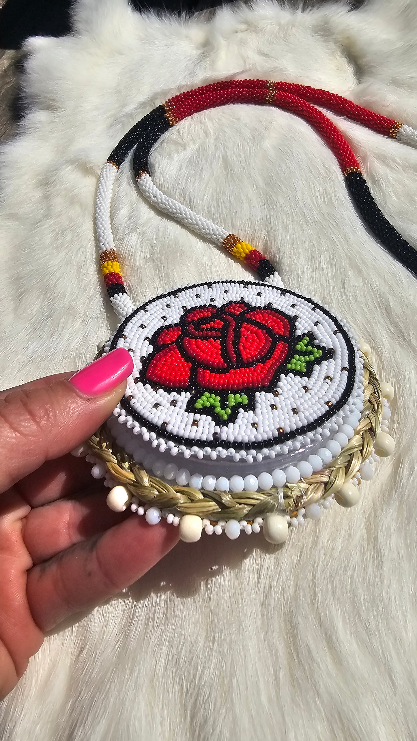 Red rose medallion spinner red led
