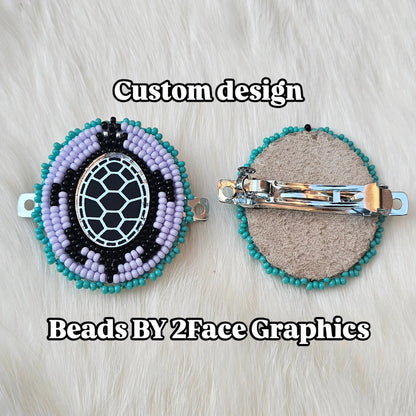 Turtle shell with purple/black hair clip