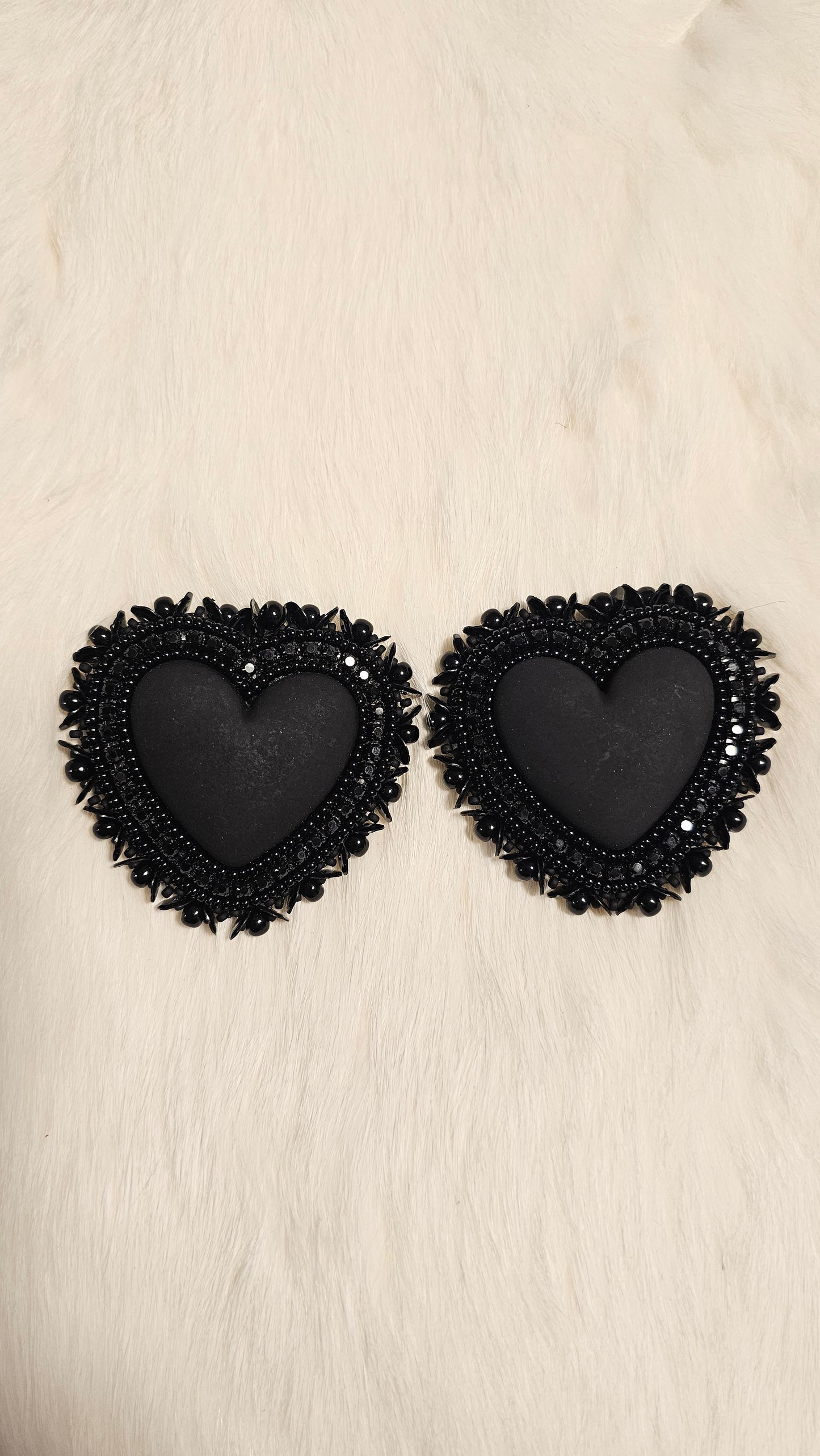 Black beaded heart