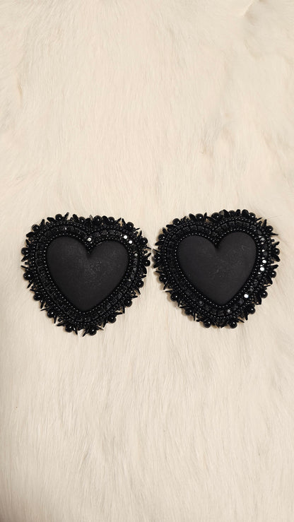 Black beaded heart