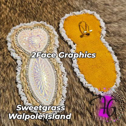 Sweetgrass Turtle beaded earrings