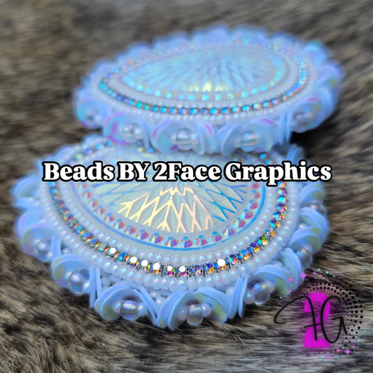 Beaded white tear drop