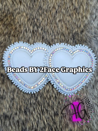 White beaded heart