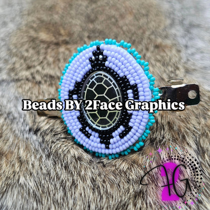 Male Turtle shell with purple/black hair clip