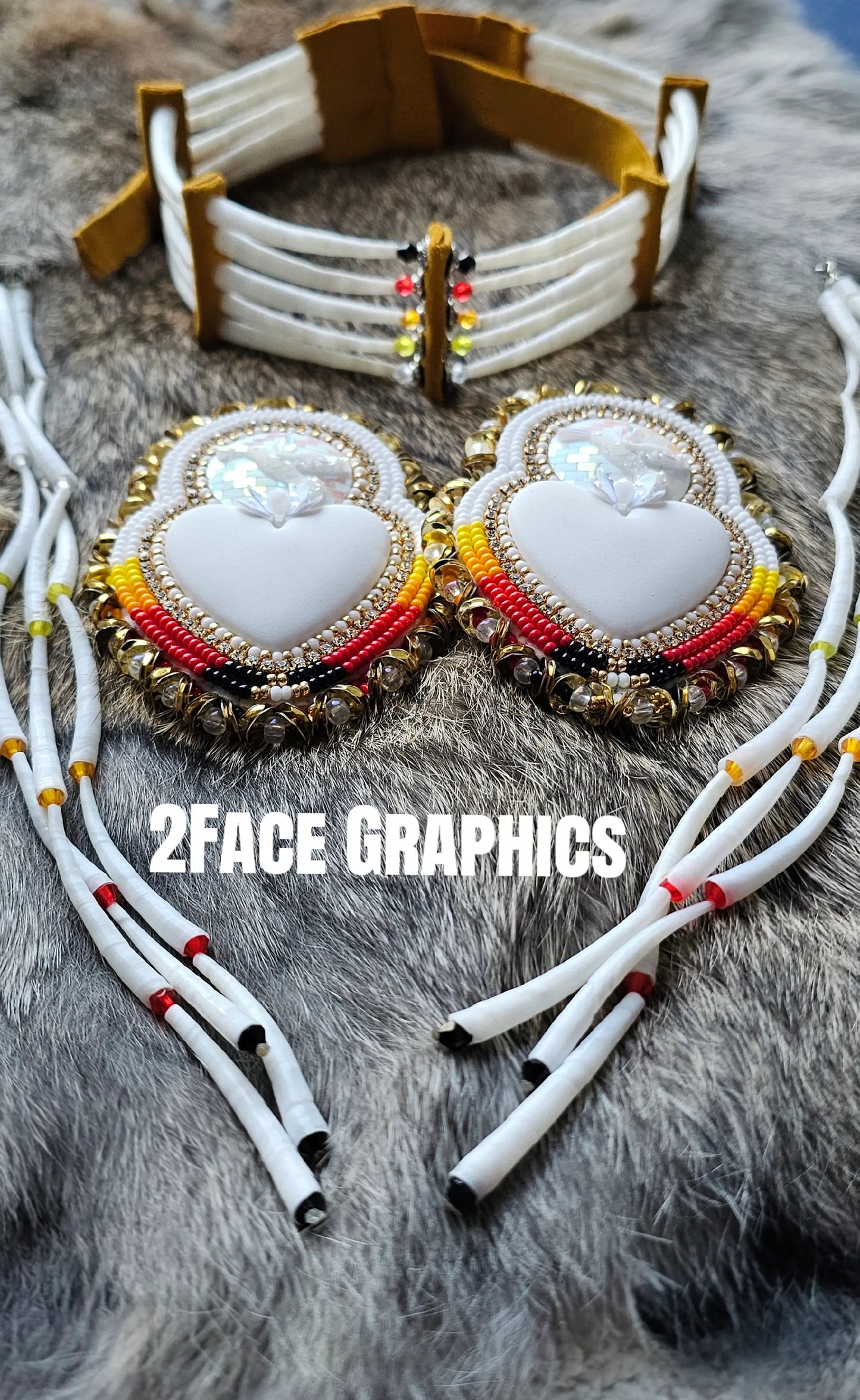 Multi way dentalium earring set 2Face Graphics