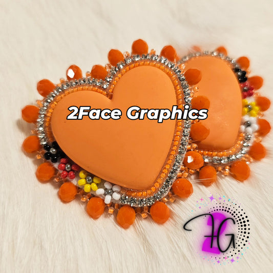 Orange beaded heart