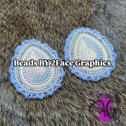 Beaded white tear drop