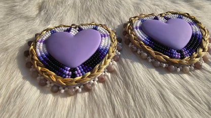 Purple beaded purple stone