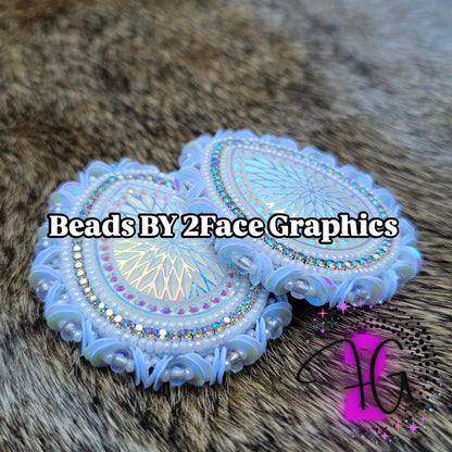 Beaded white tear drop