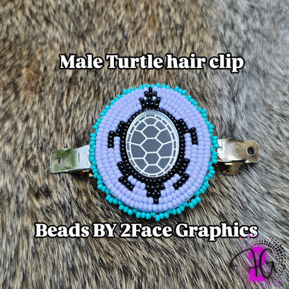 Male Turtle shell with purple/black hair clip