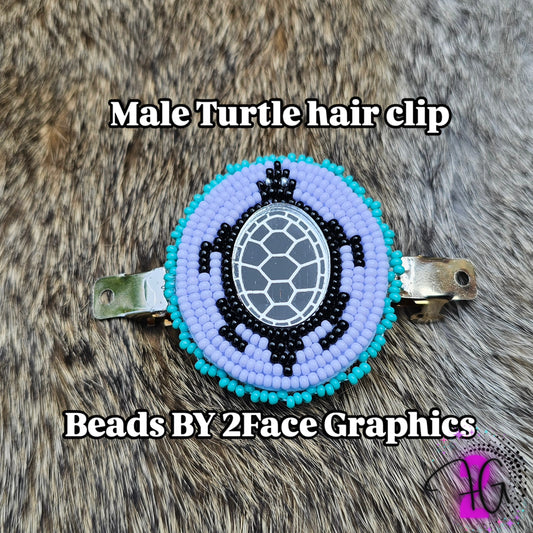 Male Turtle shell with purple/black hair clip