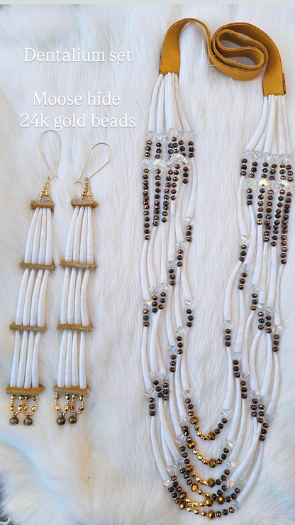 Dentalium necklace earring set 2Face Graphics