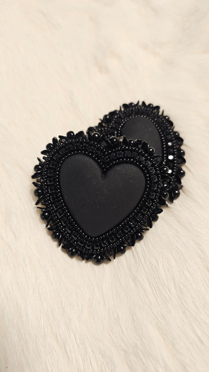 Black beaded heart
