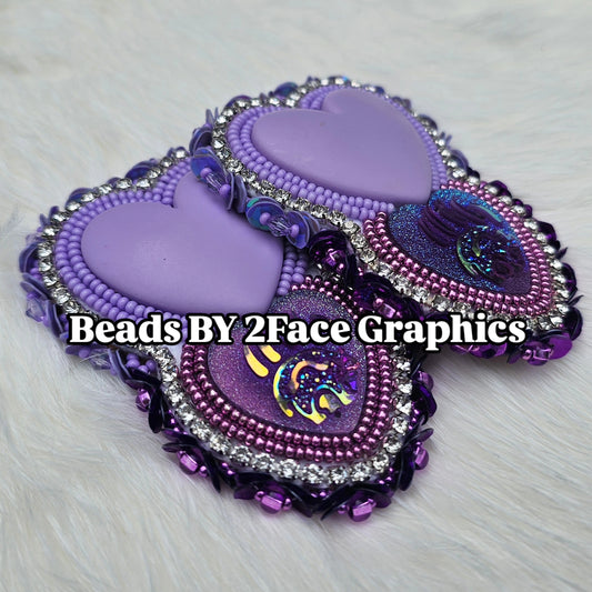 Lilac heart with purple sparkling bear claw
