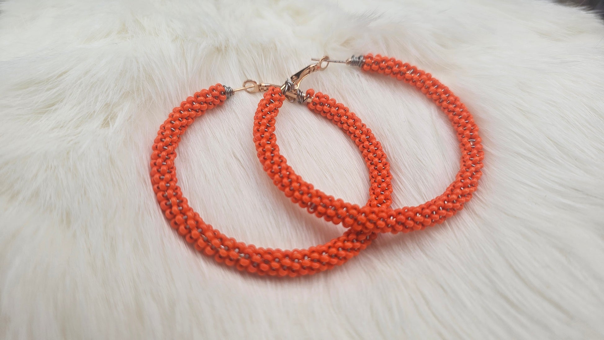 60mm Hoop beaded earrings 2Face Graphics