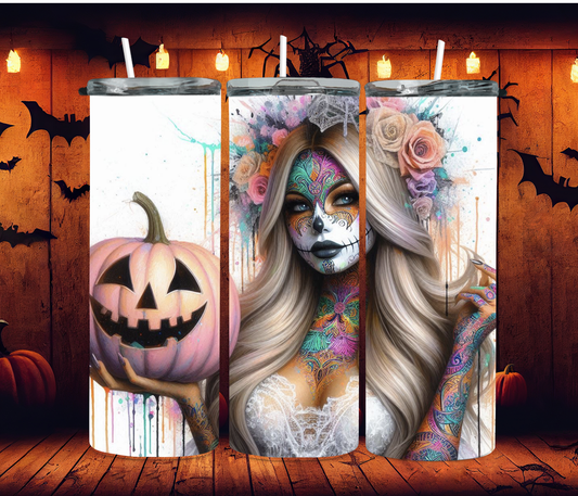 pumpkin tattoo girl halloween