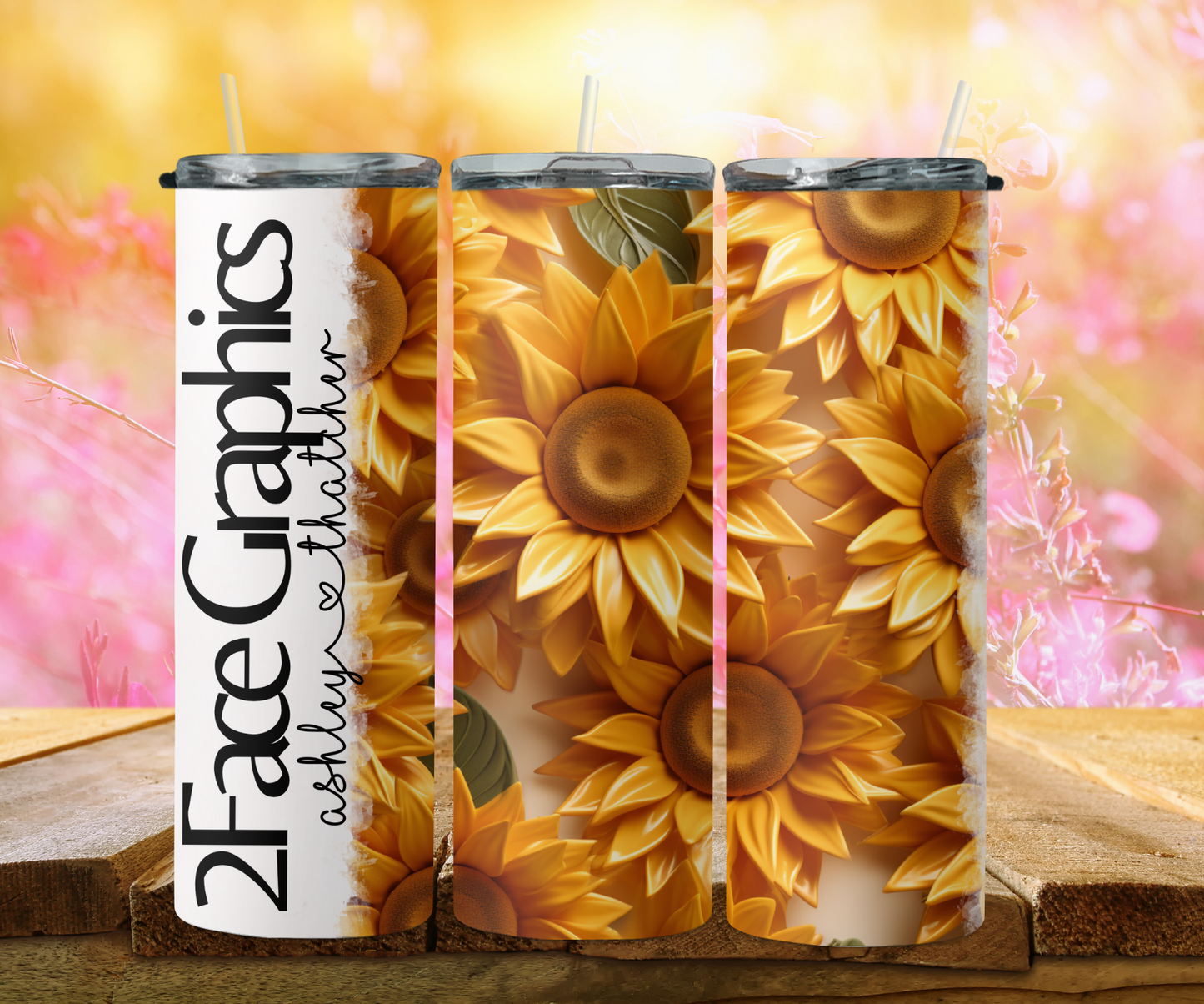 3D yellow sunflower with yellow center